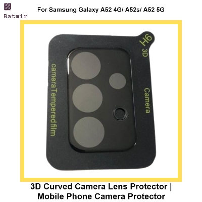 Picture of For Samsung Galaxy A52/ A52s/ A52 5G Lens Shield Latest Generation Curvy Border Glass Membrane HD Tempered Glass Camera Full Lens Protector | 3D Camera Protector | Mobile Phone Camera Protector