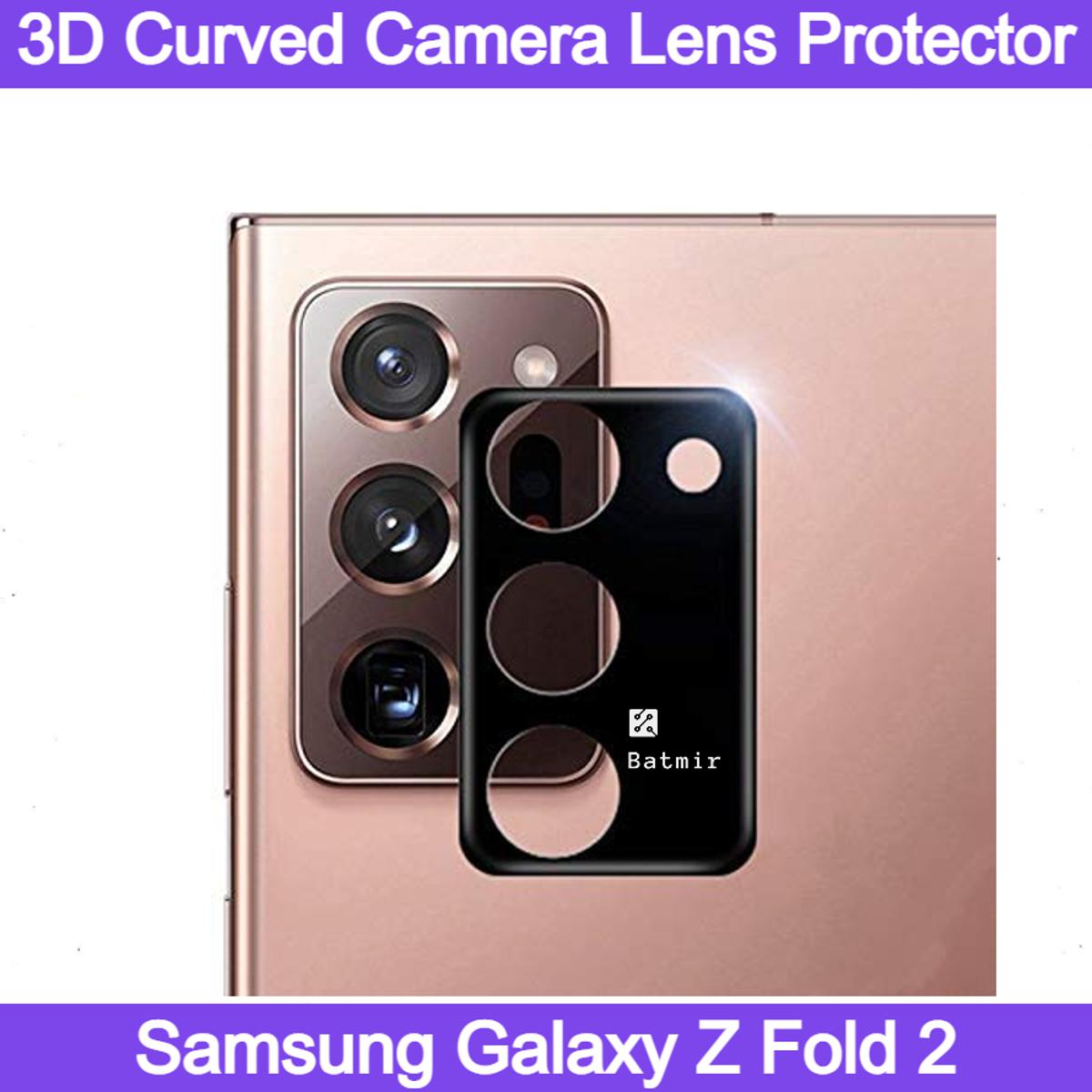 Picture of For Samsung Galaxy Z Fold 2 3D Curved Camera Lens Protector Lens Shield Latest Generation Curvy Border Glass Membrane HD Tempered Glass Camera Full Lens Protector