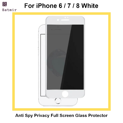 Picture of For Apple iPhone 6/ iPhone 7/ iPhone 8 White Anti Spy Privacy Screen Protector 9H Hardness Full Screen Glass Protector