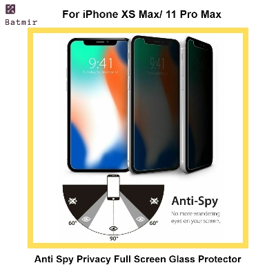 Picture of For Apple iPhone 11 Pro Max Anti Spy Privacy Screen Protector 9H Hardness Full Screen Glass Protector