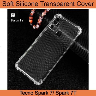 Picture of For Tecno Spark 7/ Spark 7T Back Cover Soft Flexible Airbag Transparent Silicone Case