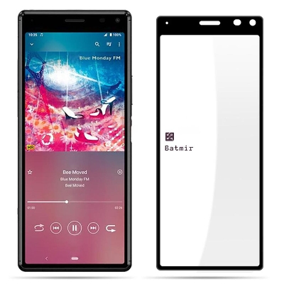 Picture of For Sony Xperia 8 Front Screen Protector 9D Tempered Full Screen Coverage Glass Protector Black