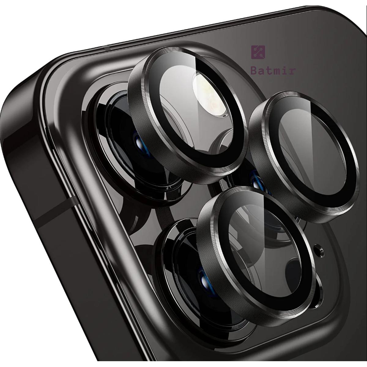 Picture of For Apple iPhone 14 Pro Camera Protector WSKEN Metal Ring Tempered Glass Camera Lens Protector