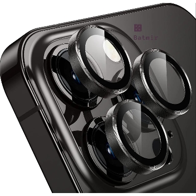 Picture of For Apple iPhone 14 Pro Camera Protector WSKEN Metal Ring Tempered Glass Camera Lens Protector