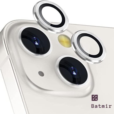 Picture of For Apple iPhone 13 Mini White Camera Protector WSKEN Metal Ring Tempered Glass Camera Lens Protector