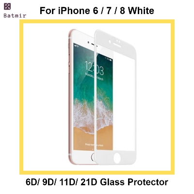 Picture of For Apple iPhone 6/ iPhone 7/ iPhone 8 White Glass Screen Protector 6D/9D/11D/21D 9H Hardness Front Full Screen Protector