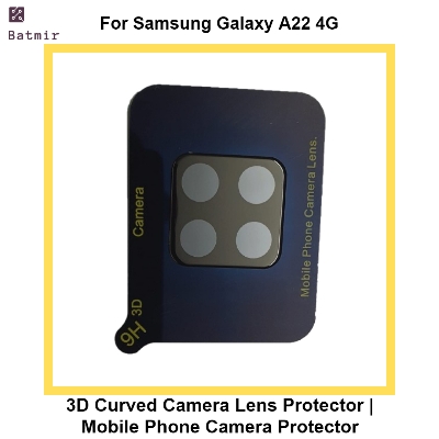 Picture of For Samsung Galaxy A22 4G Lens Shield Latest Generation Curvy Border Glass Membrane HD Tempered Glass Camera Full Lens Protector | 3D Camera Protector | Mobile Phone Camera Protector