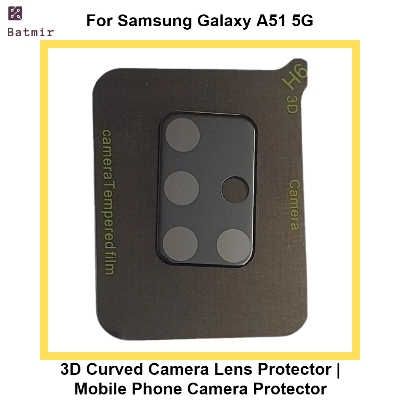 Picture of For Samsung Galaxy A51 5G Lens Shield Latest Generation Curvy Border Glass Membrane HD Tempered Glass Camera Full Lens Protector | 3D Camera Protector | Mobile Phone Camera Protector