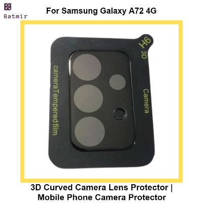 Picture of For Samsung Galaxy A72 4G Lens Shield Latest Generation Curvy Border Glass Membrane HD Tempered Glass Camera Full Lens Protector | 3D Camera Protector | Mobile Phone Camera Protector