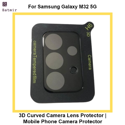 Picture of For Samsung Galaxy M32 5G Lens Shield Latest Generation Curvy Border Glass Membrane HD Tempered Glass Camera Full Lens Protector | 3D Camera Protector | Mobile Phone Camera Protector