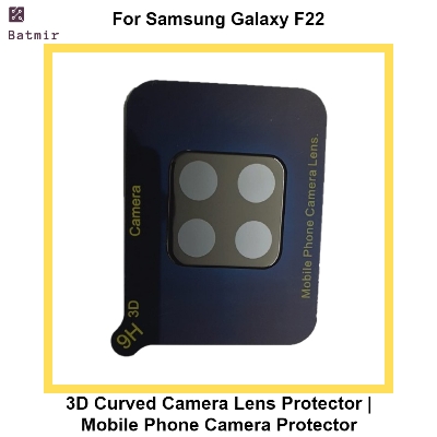 Picture of For Samsung Galaxy F22 Lens Shield Latest Generation Curvy Border Glass Membrane HD Tempered Glass Camera Full Lens Protector | 3D Camera Protector | Mobile Phone Camera Protector