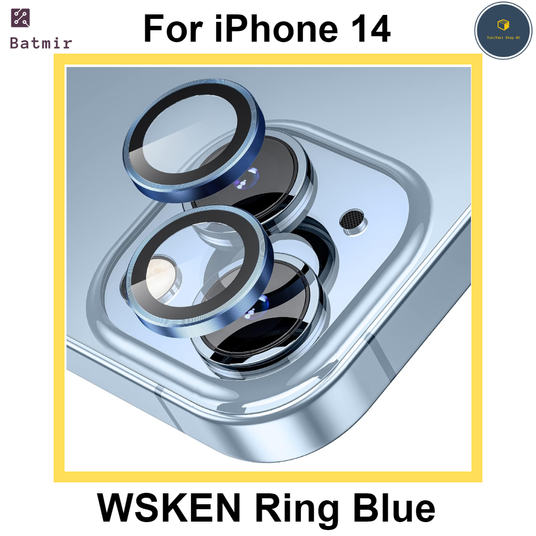 Picture of For Apple iPhone 14 Blue WSKEN Ring Alloy Ultra Thin Camera Lens Protector
