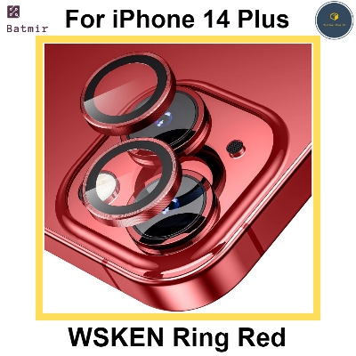 Picture of For Apple iPhone 14 Plus Red WSKEN Ring Alloy Ultra Thin Camera Lens Protector