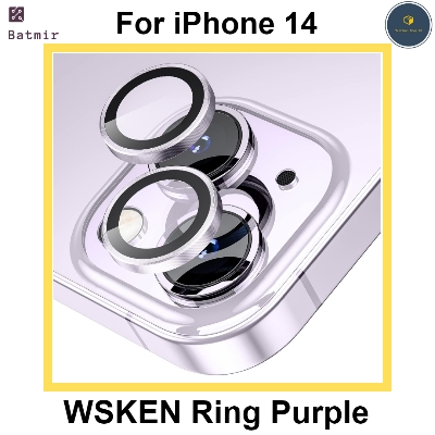 Picture of For Apple iPhone 14 Purple WSKEN Ring Alloy Ultra Thin Camera Lens Protector