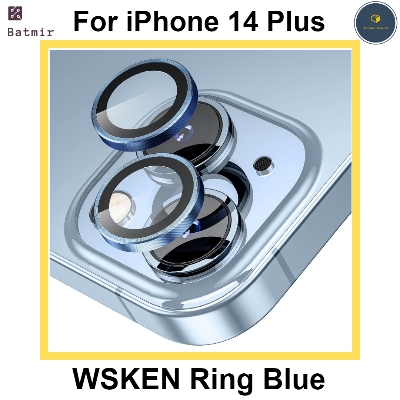 Picture of For Apple iPhone 14 Plus Blue WSKEN Ring Alloy Ultra Thin Camera Lens Protector