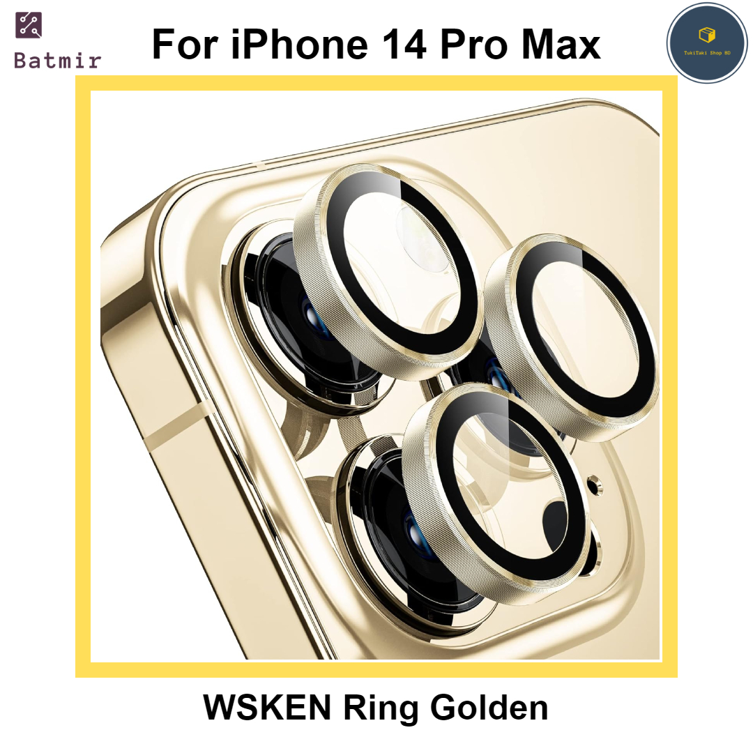 Picture of For Apple iPhone 14 Pro Max Golden WSKEN Ring Alloy Ultra Thin Camera Lens Protector
