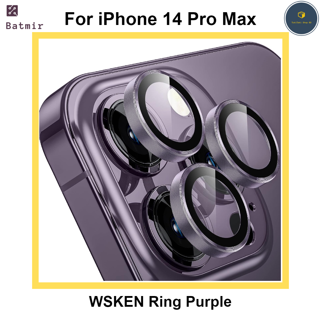 Picture of For Apple iPhone 14 Pro Max Purple WSKEN Ring Alloy Ultra Thin Camera Lens Protector
