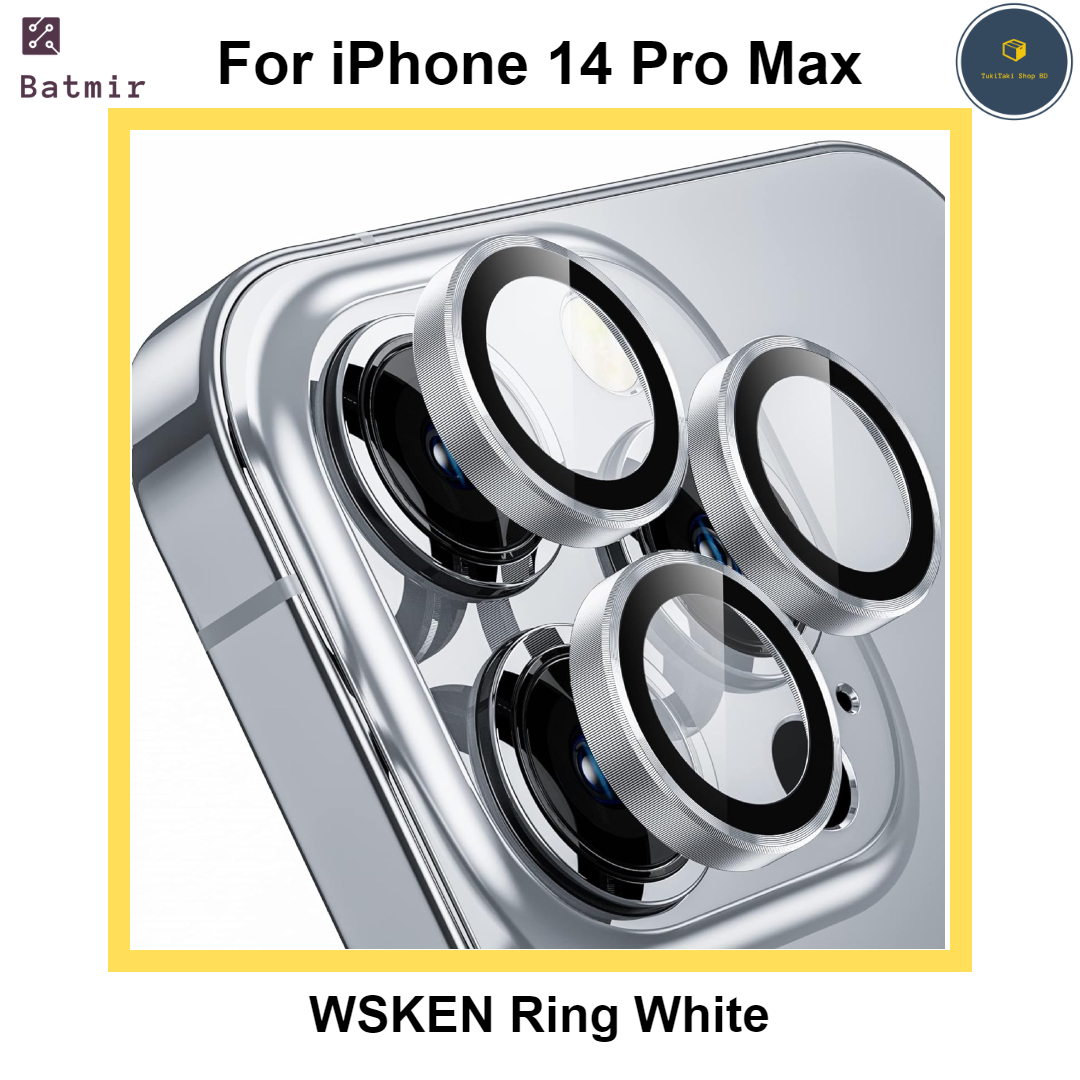 Picture of For Apple iPhone 14 Pro Max Silver WSKEN Ring Alloy Ultra Thin Camera Lens Protector