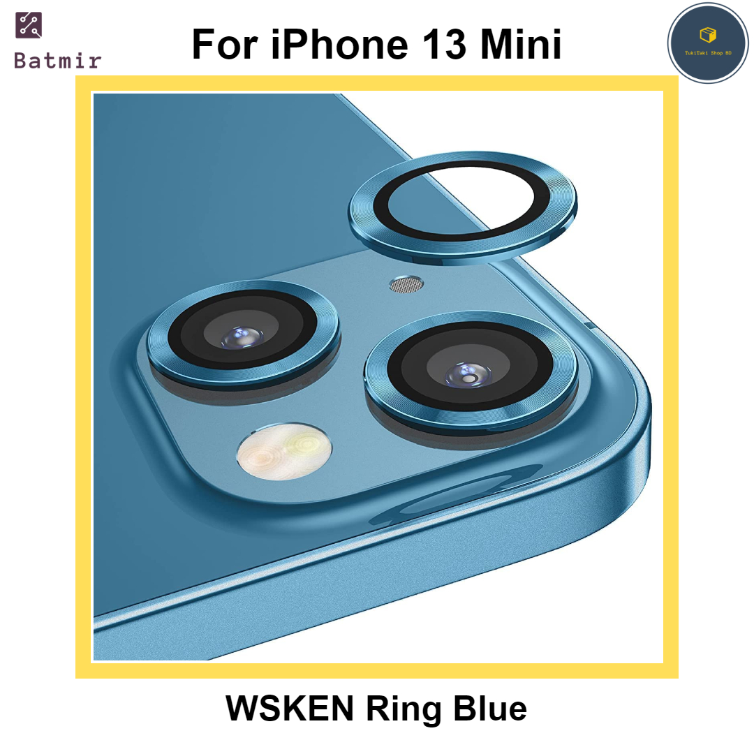 Picture of For Apple iPhone 13 Mini Blue WSKEN Ring Alloy Ultra Thin Camera Lens Protector