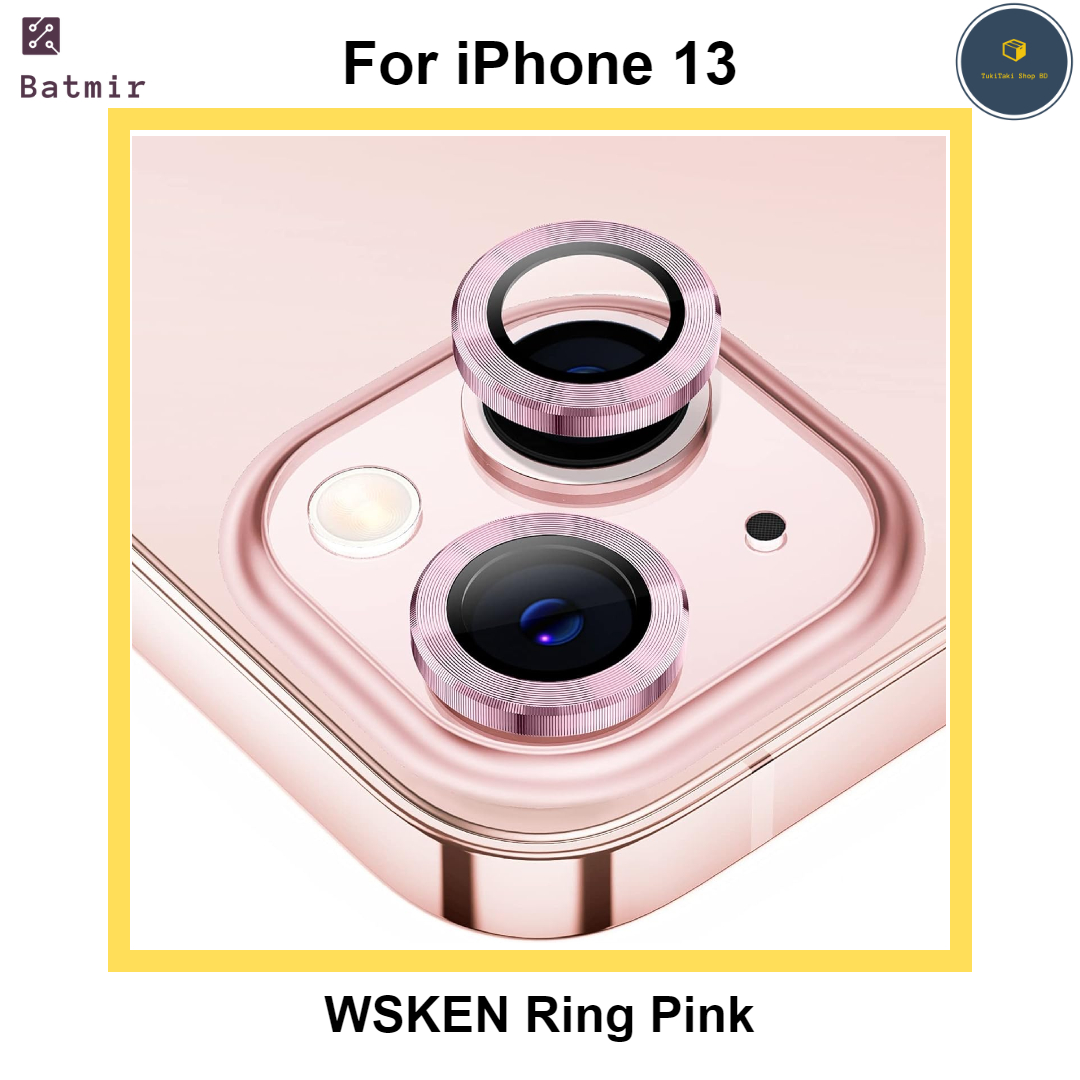 Picture of For Apple iPhone 13 Pink WSKEN Ring Alloy Ultra Thin Camera Lens Protector