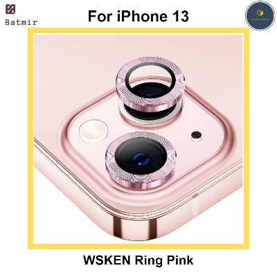 Picture of For Apple iPhone 13 Pink WSKEN Ring Alloy Ultra Thin Camera Lens Protector