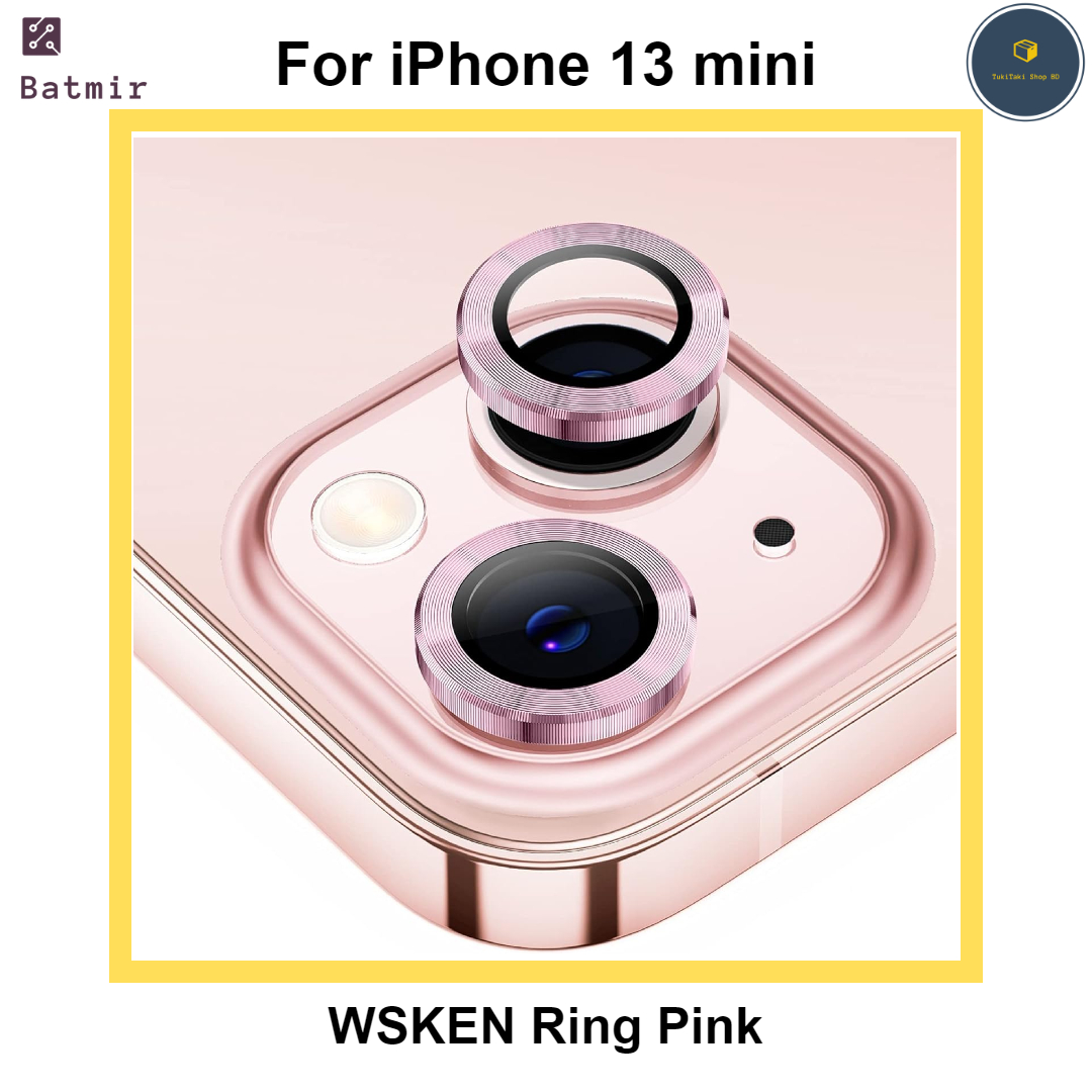 Picture of For Apple iPhone 13 Mini Pink WSKEN Ring Alloy Ultra Thin Camera Lens Protector