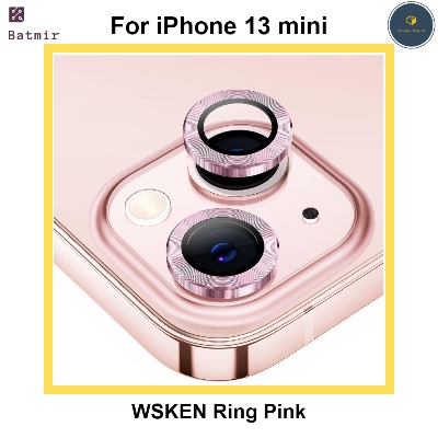 Picture of For Apple iPhone 13 Mini Pink WSKEN Ring Alloy Ultra Thin Camera Lens Protector