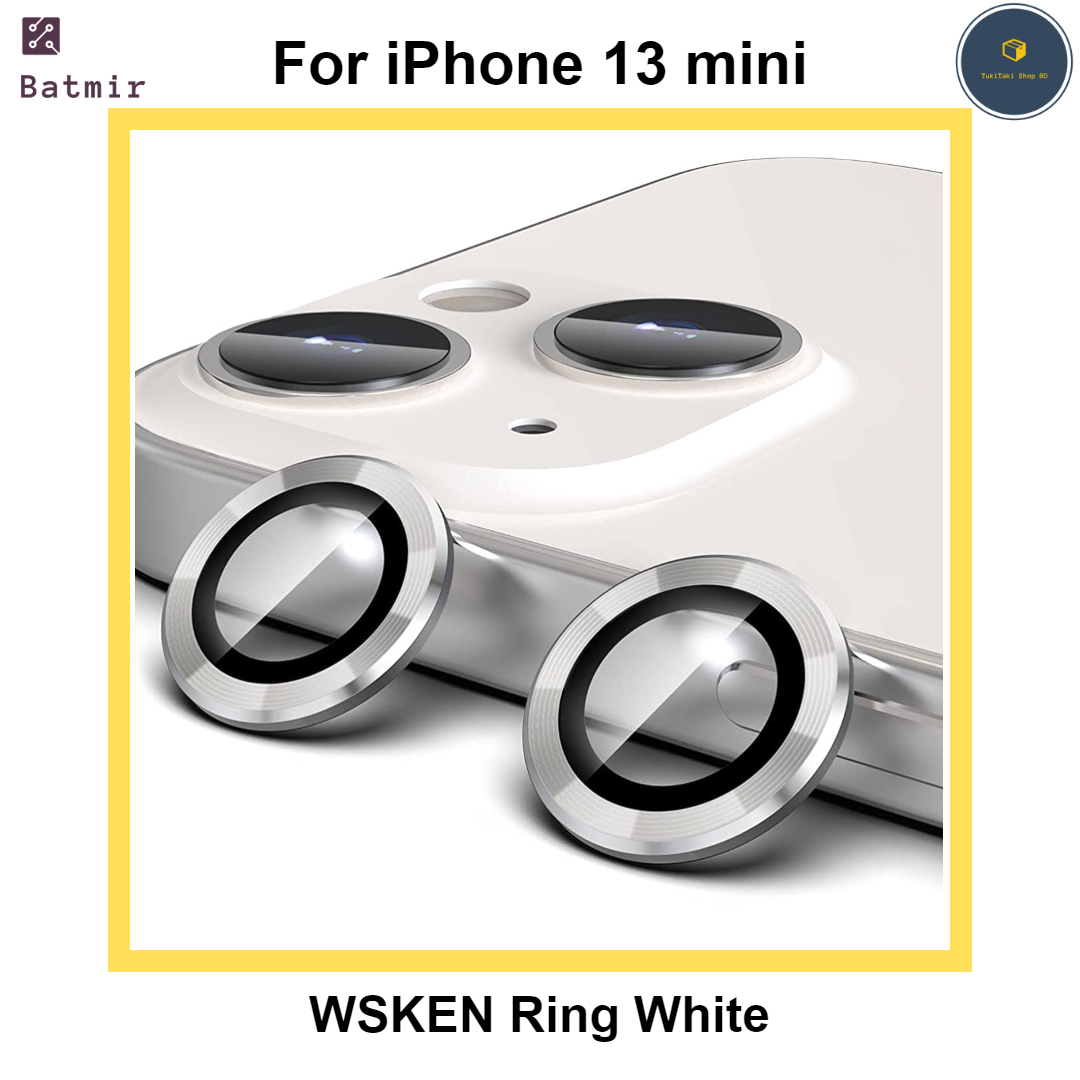 Picture of For Apple iPhone 13 Mini White WSKEN Ring Alloy Ultra Thin Camera Lens Protector