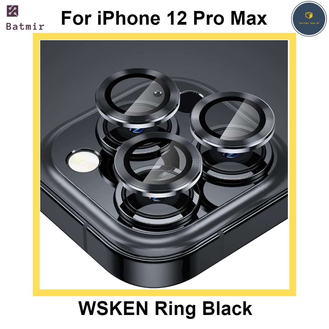 Picture of For Apple iPhone 12 Pro Max Black WSKEN Ring Alloy Ultra Thin Camera Lens Protector
