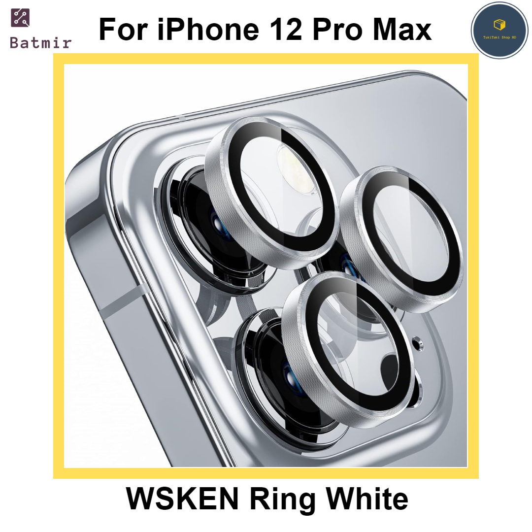 Picture of For Apple iPhone 12 Pro Max White WSKEN Ring Alloy Ultra Thin Camera Lens Protector