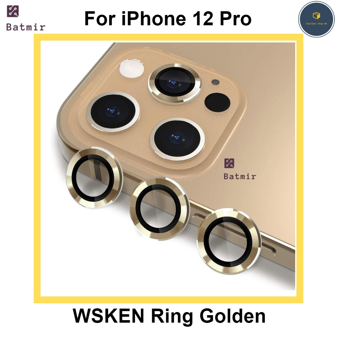 Picture of For Apple iPhone 12 Pro Golden WSKEN Ring Alloy Ultra Thin Camera Lens Protector