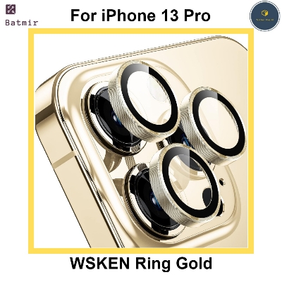 Picture of For Apple iPhone 13 Pro Golden WSKEN Ring Alloy Ultra Thin Camera Lens Protector
