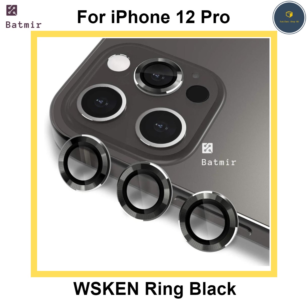Picture of For Apple iPhone 12 Pro Black WSKEN Ring Alloy Ultra Thin Camera Lens Protector