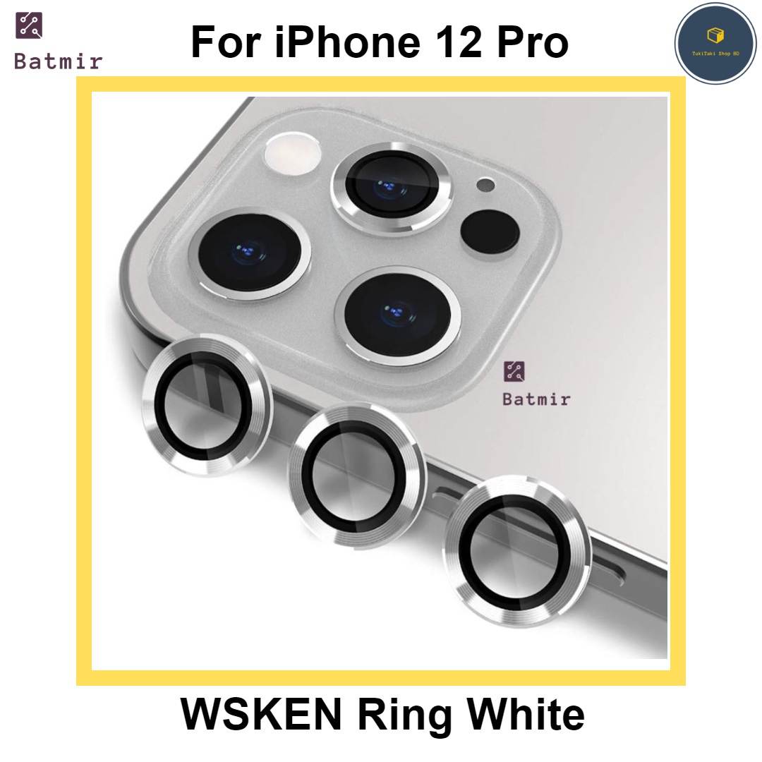 Picture of For Apple iPhone 12 Pro White WSKEN Ring Alloy Ultra Thin Camera Lens Protector