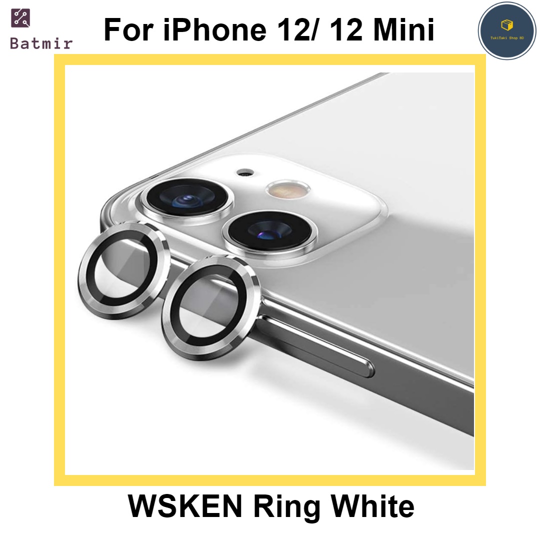 Picture of For Apple iPhone 12/ iPhone 12 Mini White WSKEN Ring Alloy Ultra Thin Camera Lens Protector