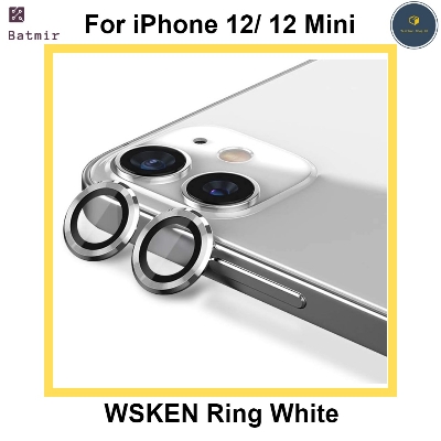 Picture of For Apple iPhone 12/ iPhone 12 Mini White WSKEN Ring Alloy Ultra Thin Camera Lens Protector