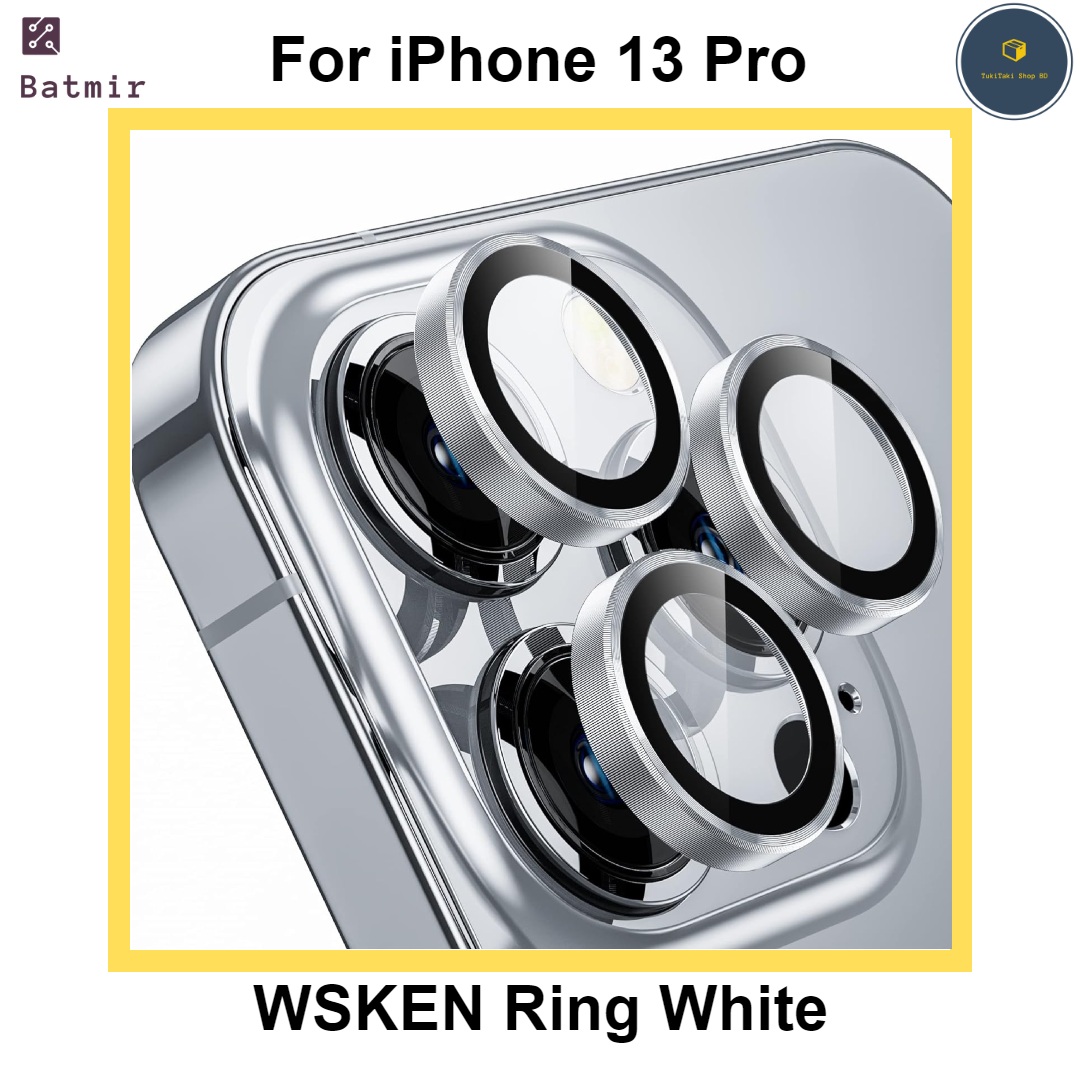 Picture of For Apple iPhone 13 Pro Silver WSKEN Ring Alloy Ultra Thin Camera Lens Protector