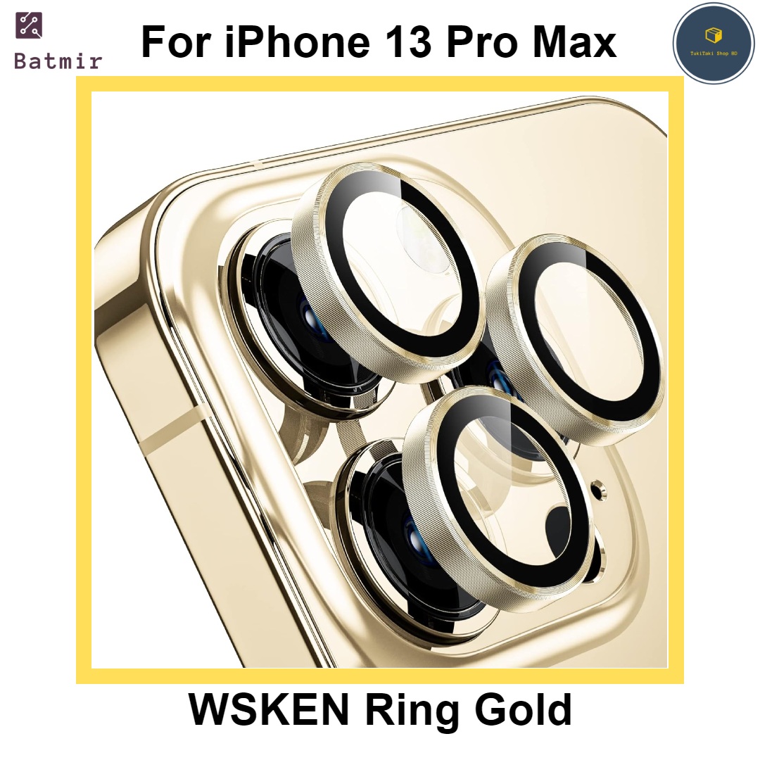 Picture of For Apple iPhone 13 Pro Max Golden WSKEN Ring Alloy Ultra Thin Camera Lens Protector