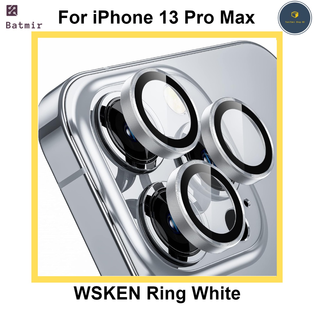 Picture of For Apple iPhone 13 Pro Max Silver WSKEN Ring Alloy Ultra Thin Camera Lens Protector