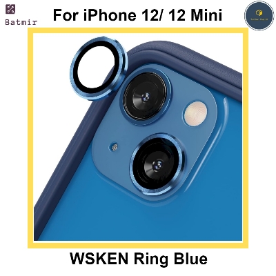 Picture of For Apple iPhone 12/ iPhone 12 Mini Blue WSKEN Ring Alloy Ultra Thin Camera Lens Protector