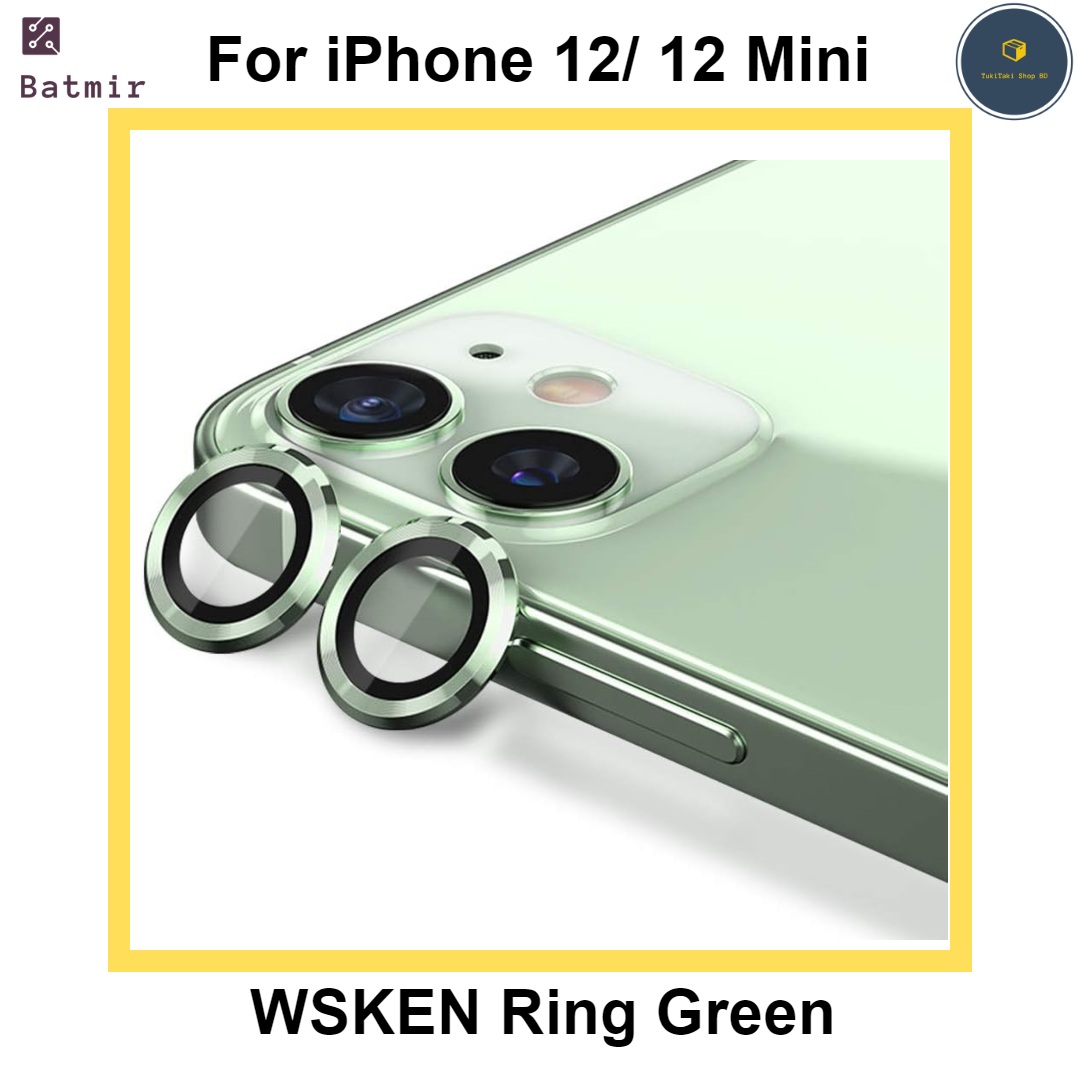 Picture of For Apple iPhone 12/ iPhone 12 Mini Green WSKEN Ring Alloy Ultra Thin Camera Lens Protector