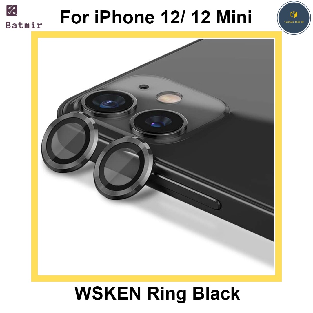 Picture of For Apple iPhone 12/ iPhone 12 Mini Black WSKEN Ring Alloy Ultra Thin Camera Lens Protector