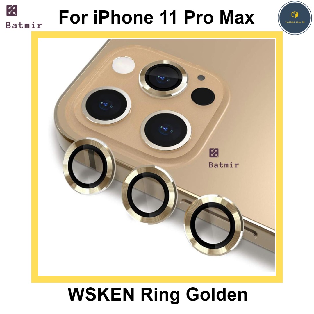 Picture of For Apple iPhone 11 Pro Max Golden WSKEN Ring Alloy Ultra Thin Camera Lens Protector