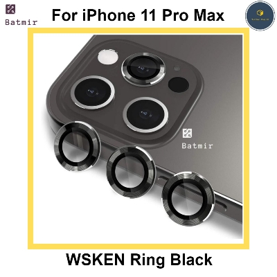 Picture of For Apple iPhone 11 Pro Max Black WSKEN Ring Alloy Ultra Thin Camera Lens Protector
