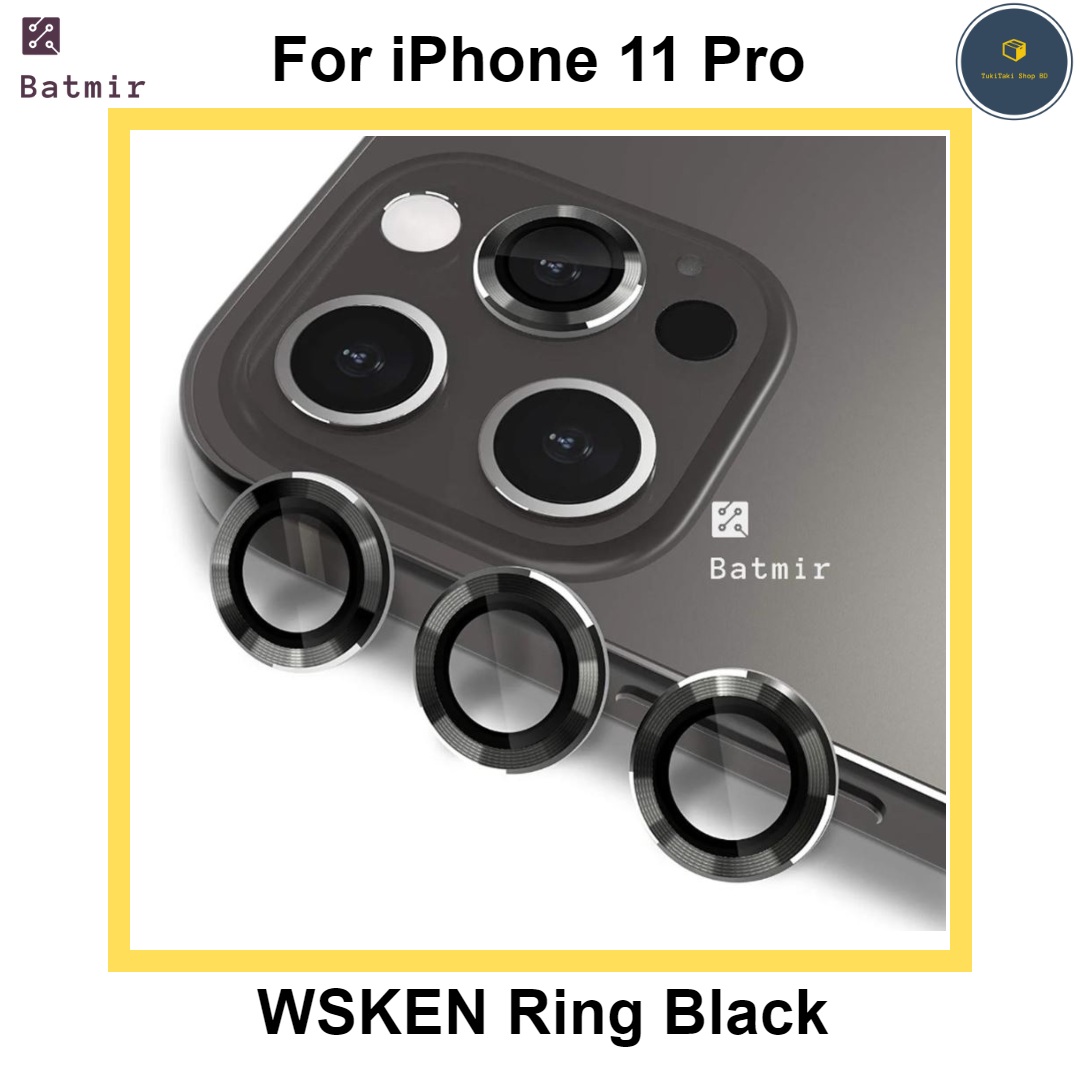 Picture of For Apple iPhone 11 Pro Black WSKEN Ring Alloy Ultra Thin Camera Lens Protector