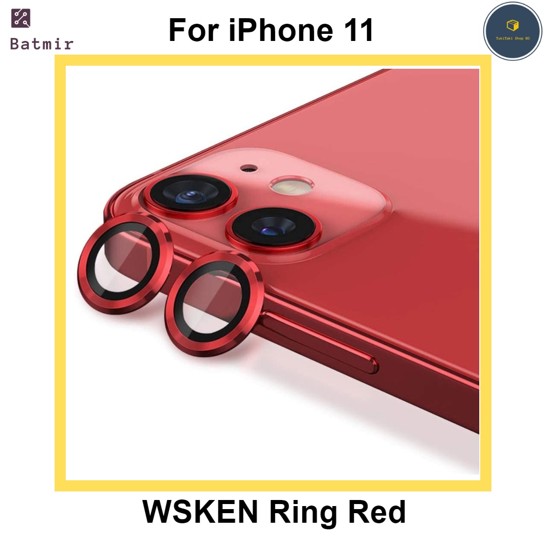Picture of For Apple iPhone 11 Red WSKEN Ring Alloy Ultra Thin Camera Lens Protector