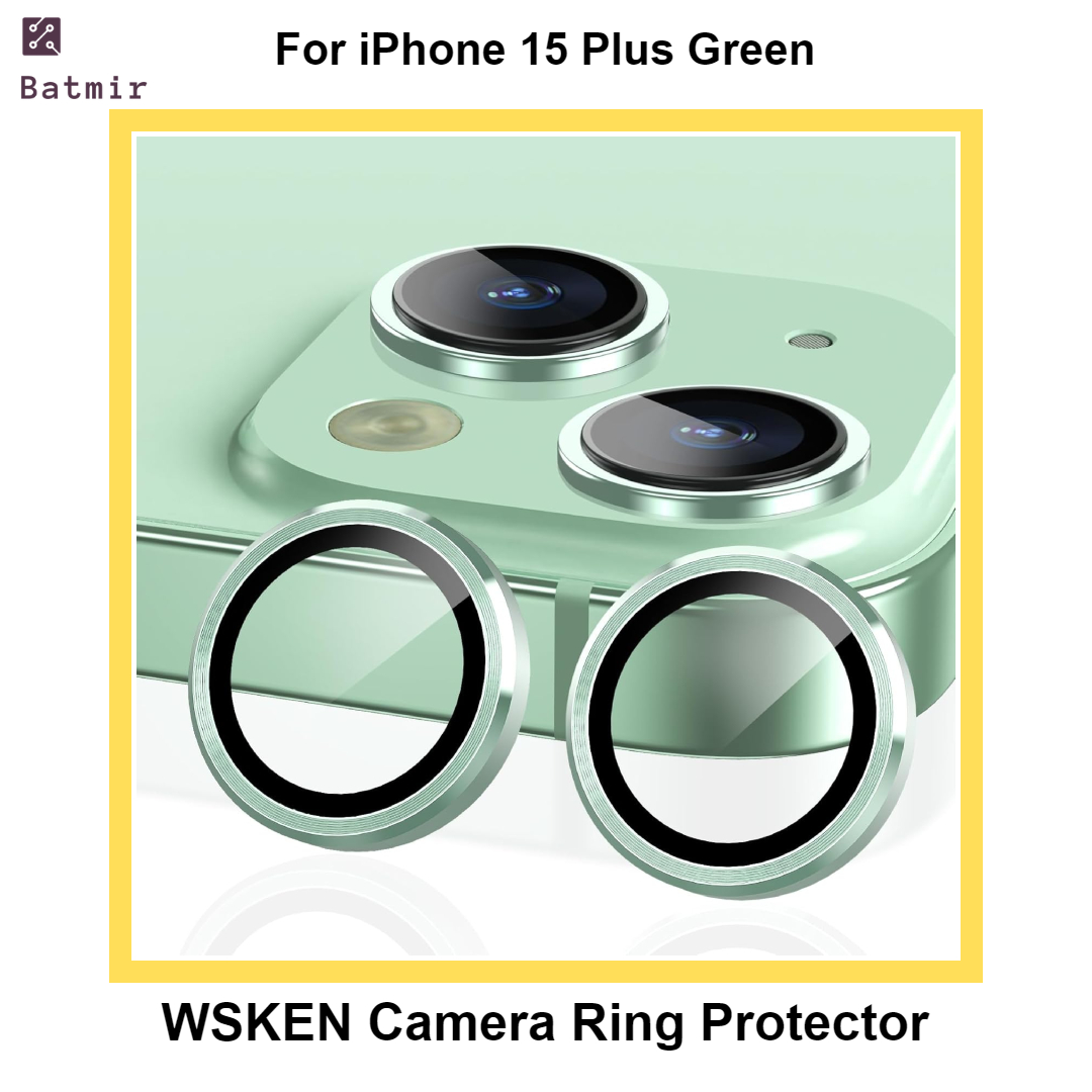 Picture of For Apple iPhone 15 Plus Green WSKEN Ring Alloy Ultra Thin Camera Lens Protector