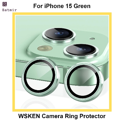 Picture of For Apple iPhone 15 Green WSKEN Ring Alloy Ultra Thin Camera Lens Protector