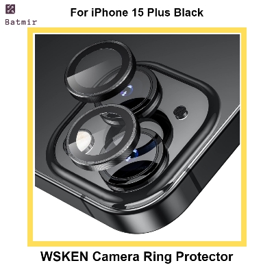 Picture of For Apple iPhone 15 Plus Black WSKEN Ring Alloy Ultra Thin Camera Lens Protector