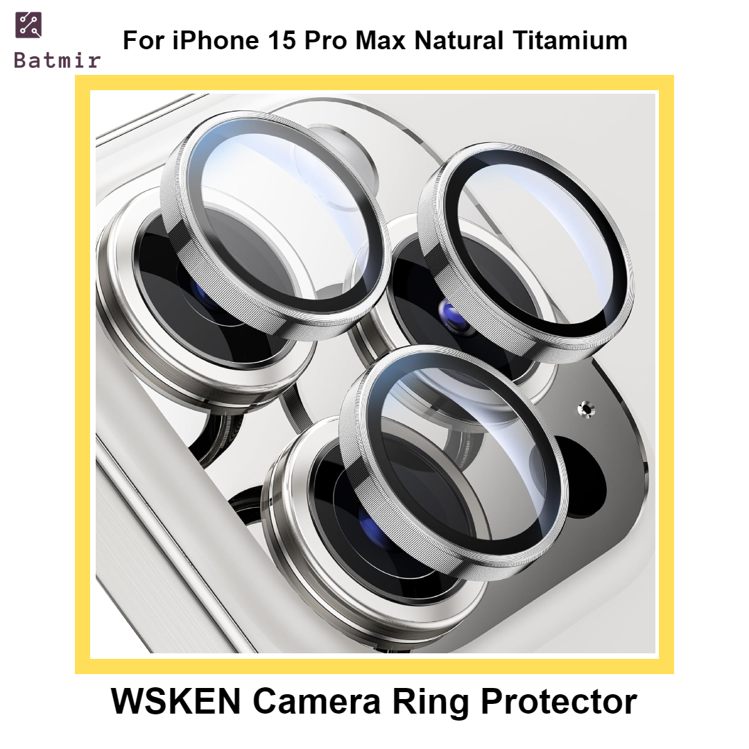 Picture of For Apple iPhone 15 Pro Max Natural Titanium WSKEN Ring Alloy Ultra Thin Camera Lens Protector